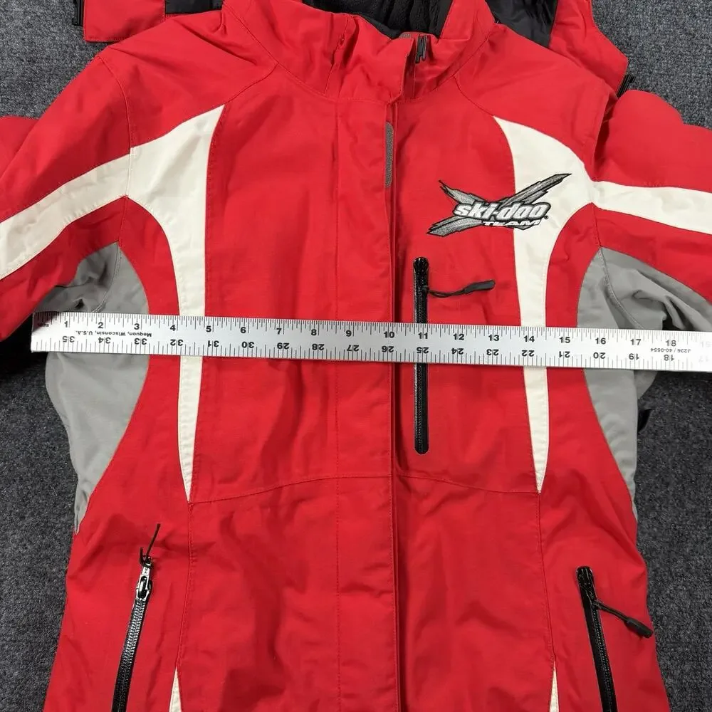 Ski-Doo Womens XS Snowmobile Jacket Red OOPYS BRP Hooded Winter Coat - Picture 6 of 13